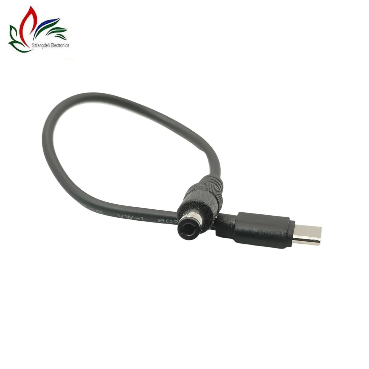 USB tipo C conector macho Jack adaptador de alimentação, dispositivo de carregamento, 22AWG, DC, 5.5x2.1mm, tipo C, 5V