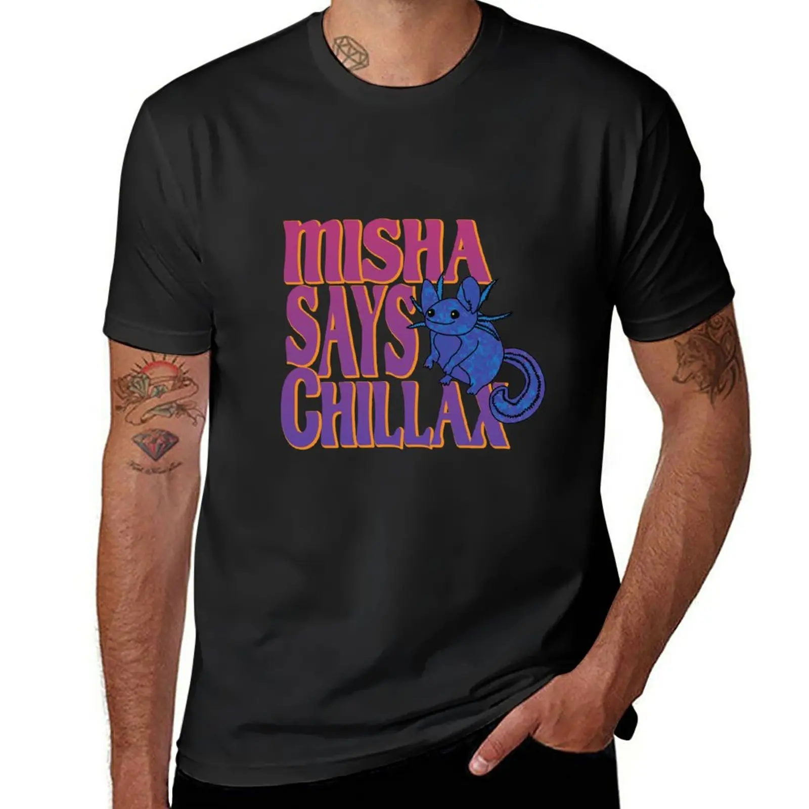 Nueva camiseta Misha Says Chillax, ropa estética, camiseta de manga corta, camisetas de talla grande, camisetas para hombre