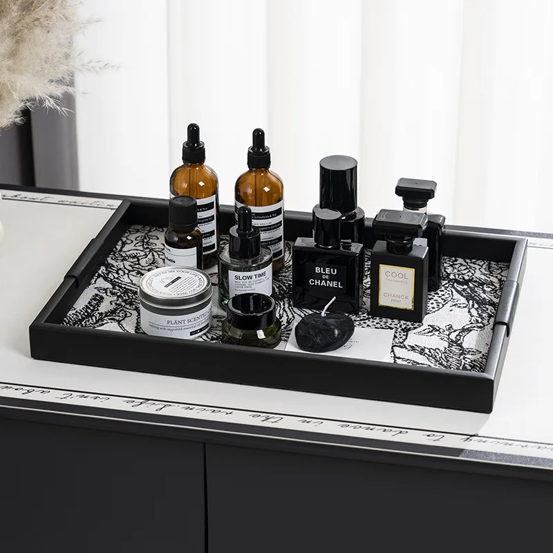 

Light luxury jungle jacquard storage tray, perfume aromatherapy ornament tray, bathroom countertop, cosmetics storage tray, thic