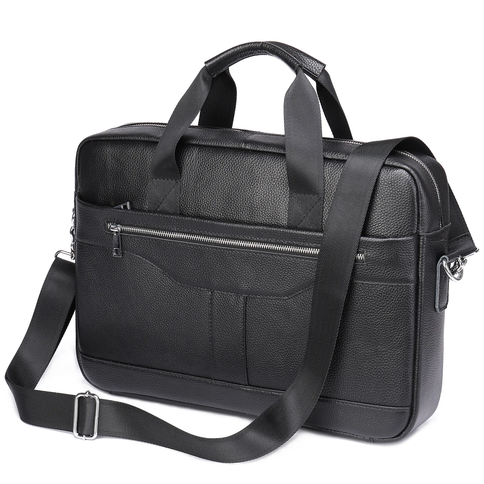 حقيبة أعمال رجالية تناسب 15 بوصة حقيبة يد من الجلد الطبيعي للكمبيوتر الشخصي حقيبة يد للكمبيوتر المحمول من الجلد الحقيقي مقاس A4 حقيبة كروس للرجال للمكتب