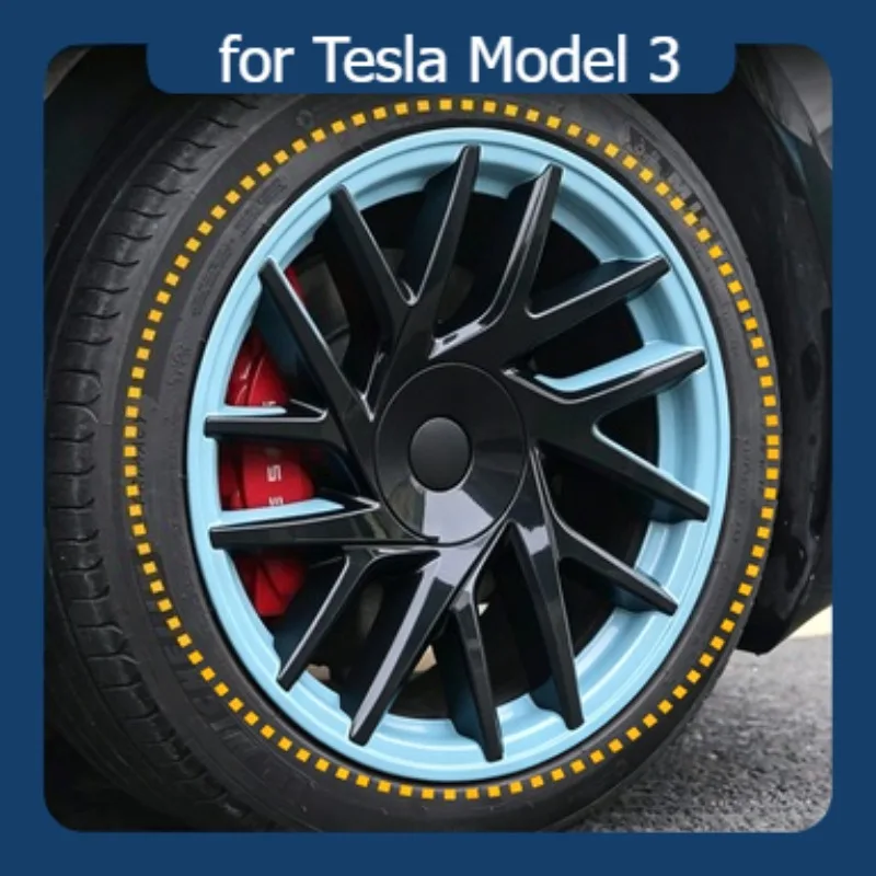 4 Stück Radkappen für Tesla Model 3 R18 Zoll Performance-Räder, Ersatz-Radkappen, Komplette Felgenabdeckung, Auto-Zubehör
