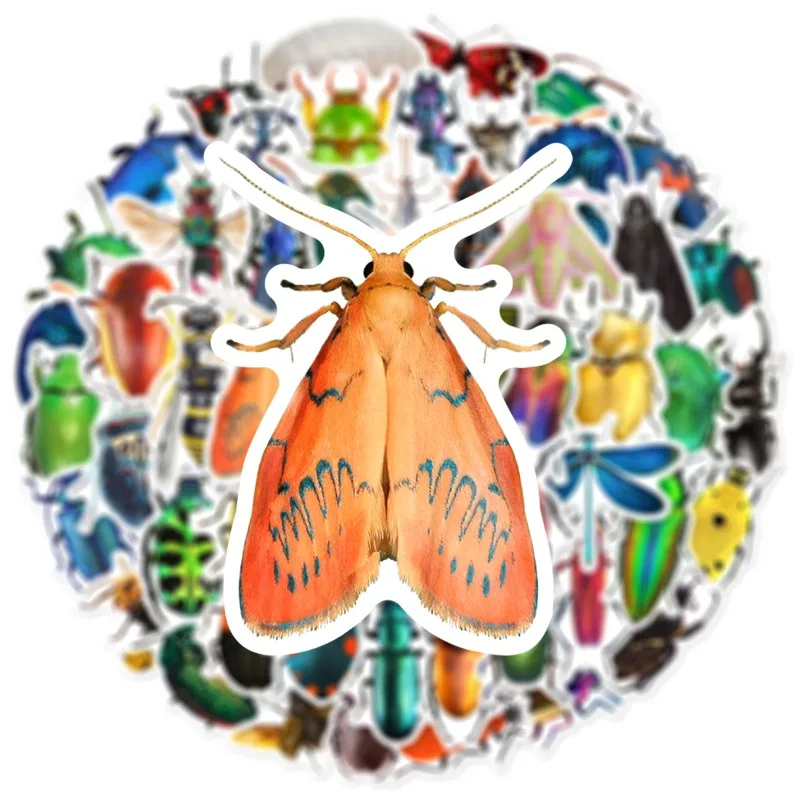 10/25/50pcs Mixed Insects Cartoon Stickers Graffiti for DIY Scrapbook Stationery Water Bottle Phone Laptop Guitar Decal