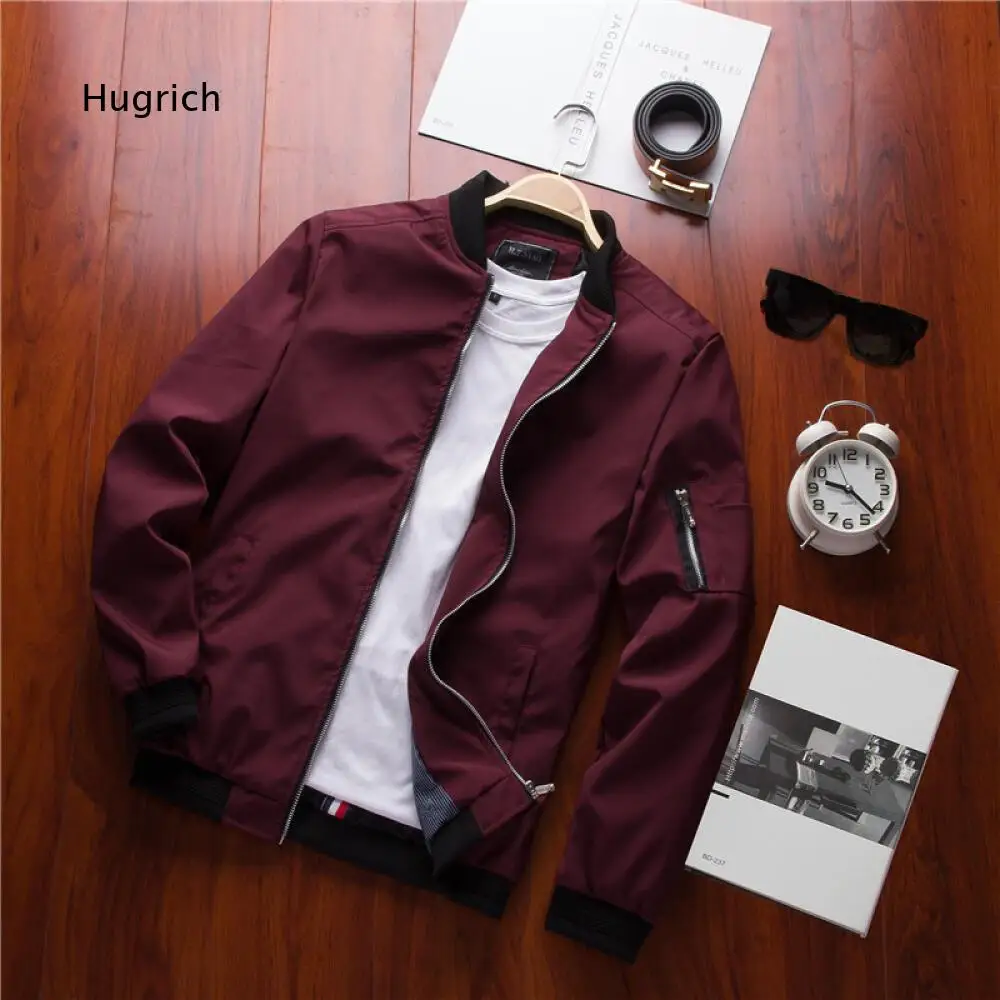 Zip Up Bomber Outer Coat For Men Ribbed Cuff And Collar Long Sleeve Jacket With Side And Arm Pockets For Urban Daily Wear