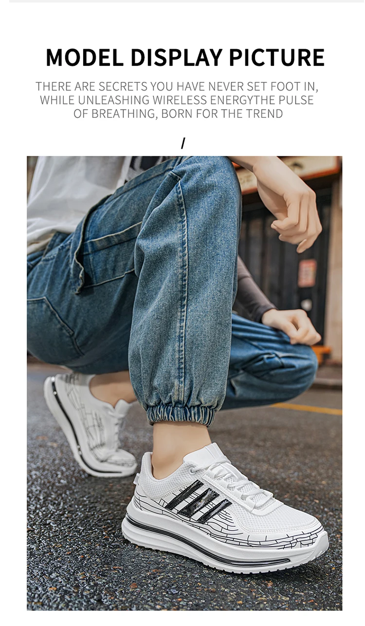 Modische Herren-Freizeitsneaker, atmungsaktives Obermaterial, leicht und strapazierfähig, ideal für Sport und den Alltag. – Detail 6