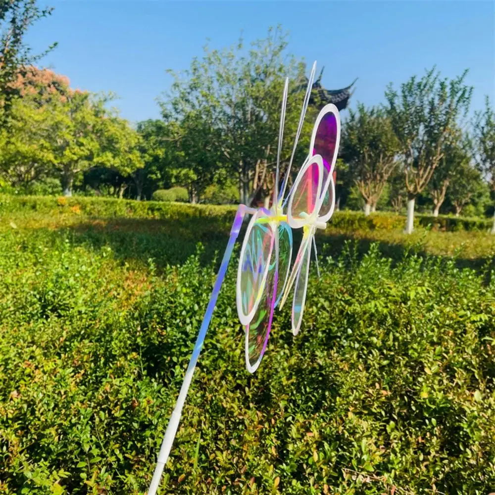 Molino de viento de girasol multiestilos, PVC de diámetro 27 ~ 38cm, estaca de pie, molinete de flores para césped, doble capa, láser deslumbrante