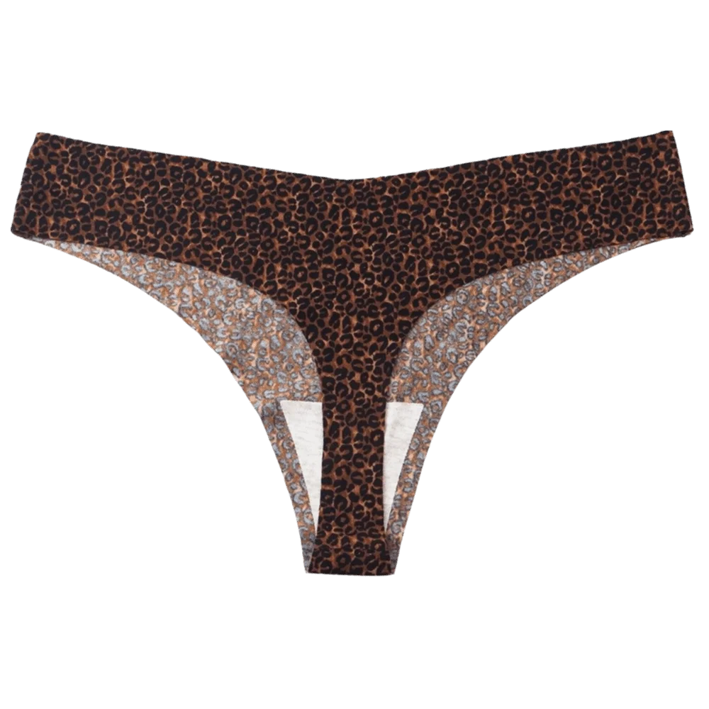

Удобные женские трусики-стринги из ледяного шелка с низкой посадкой, тонкие бесшовные трусики с леопардовым принтом для сна