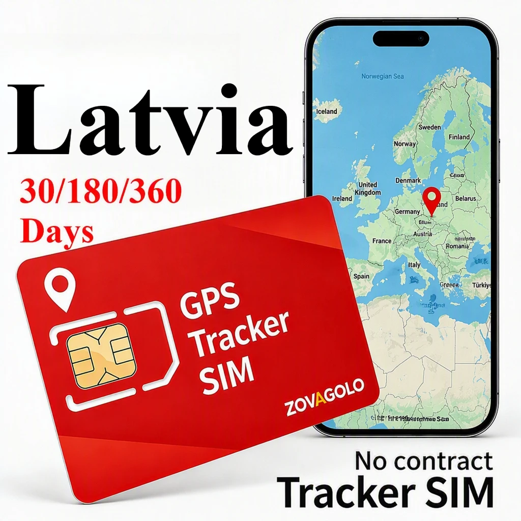 Latvia No Hidden Fee GPS Data Only SIM, Real Time Senior Position Tracker, 30D30MB /180D180MB /360D360MB