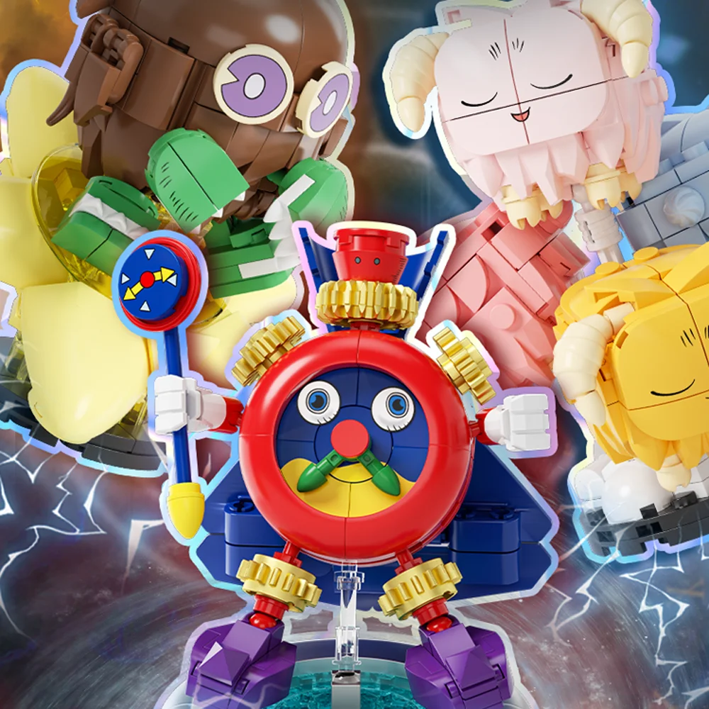 

Idea Cartoon Japan Duel Game Card Monsters Building Block Time Wizard Kuriboh Scapegoat Model Bricks Toy Collection With Light