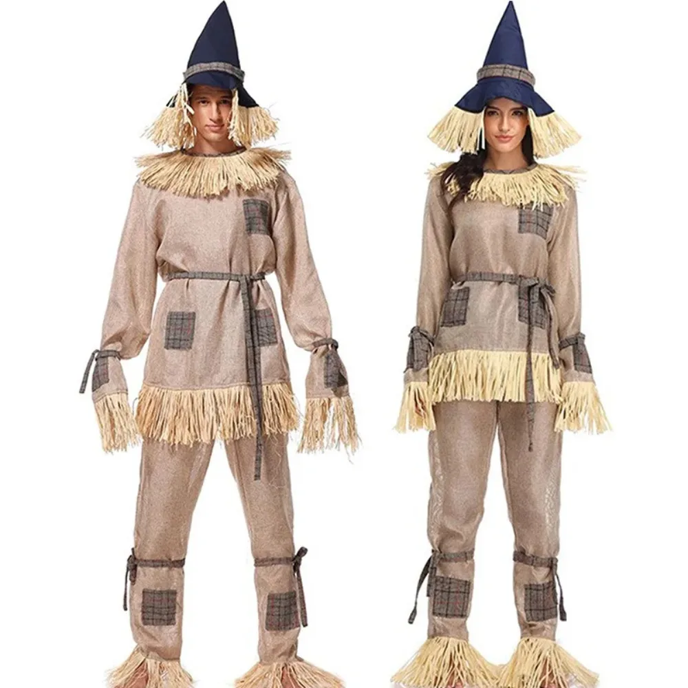 

Deluxe Scarecrow Cosplay Costume Full Sets Uniforms Suits for Men Women Adult Outfit Halloween Carnival Party Clothes Roleplay