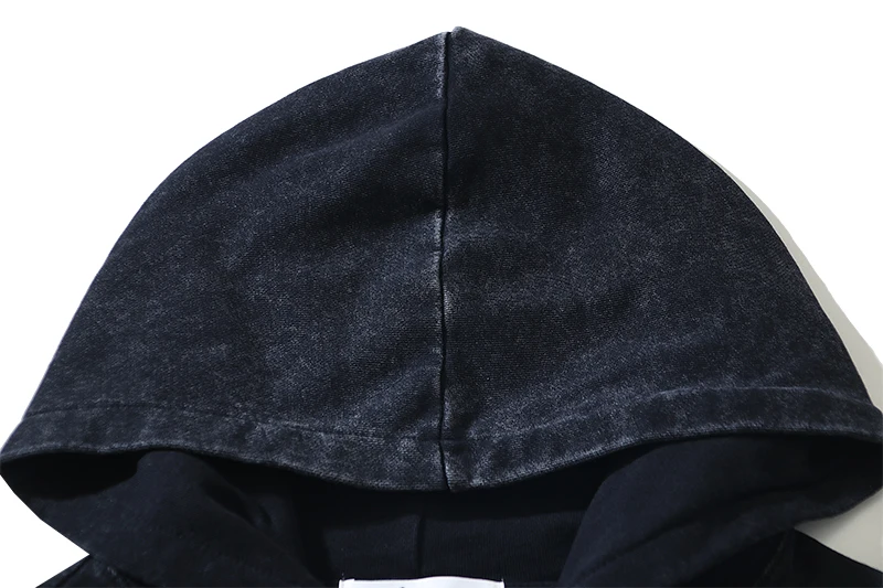 Washed Black RRR123 Hoodie Terry Clothes Men Women Vintage High Street Loose Fit Pullover Sweatshirts Autumn Winter Clothing