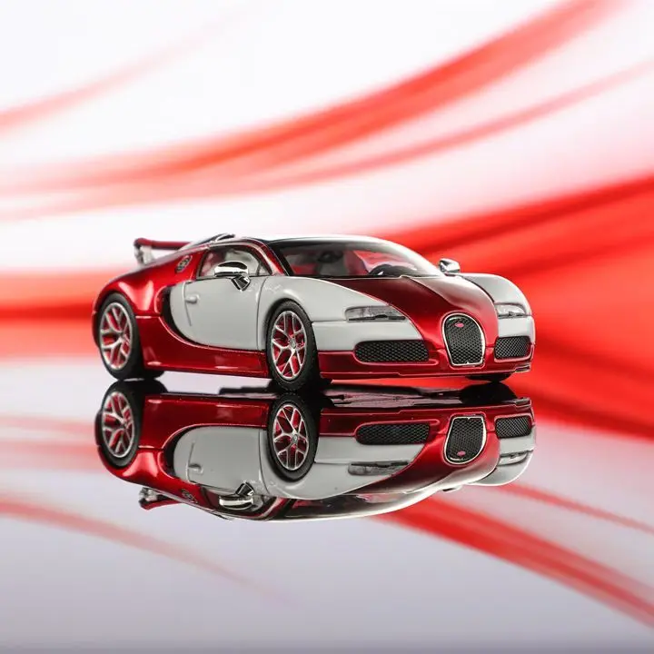 Mortal 1:64 Bugatti Veyron 16.4 Modello di auto in lega sollevabile con coda super sportiva