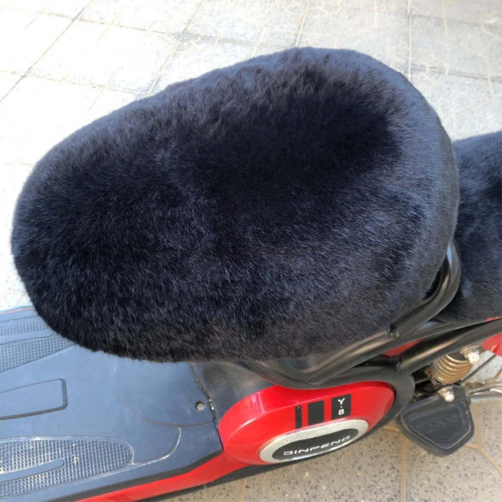 غطاء وسادة مقعد الدراجة النارية من القطيفة، سرج الدراجة الكهربائية، أغطية مقاعد ناعمة، سرج وسادة شتوية مريح