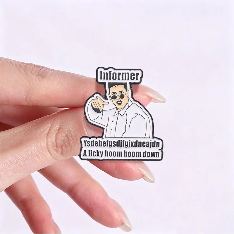 Internet Meme Character Enamel Badge Informer Slogan Pin Retro Funny Graphic Metal Brooch Backpack Accessory Gift