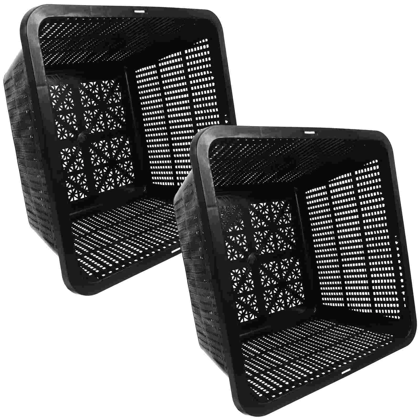 2 Pcs Hydroponic Equipment Pond Tub Planting Basket Bucket Floating Black Pots for