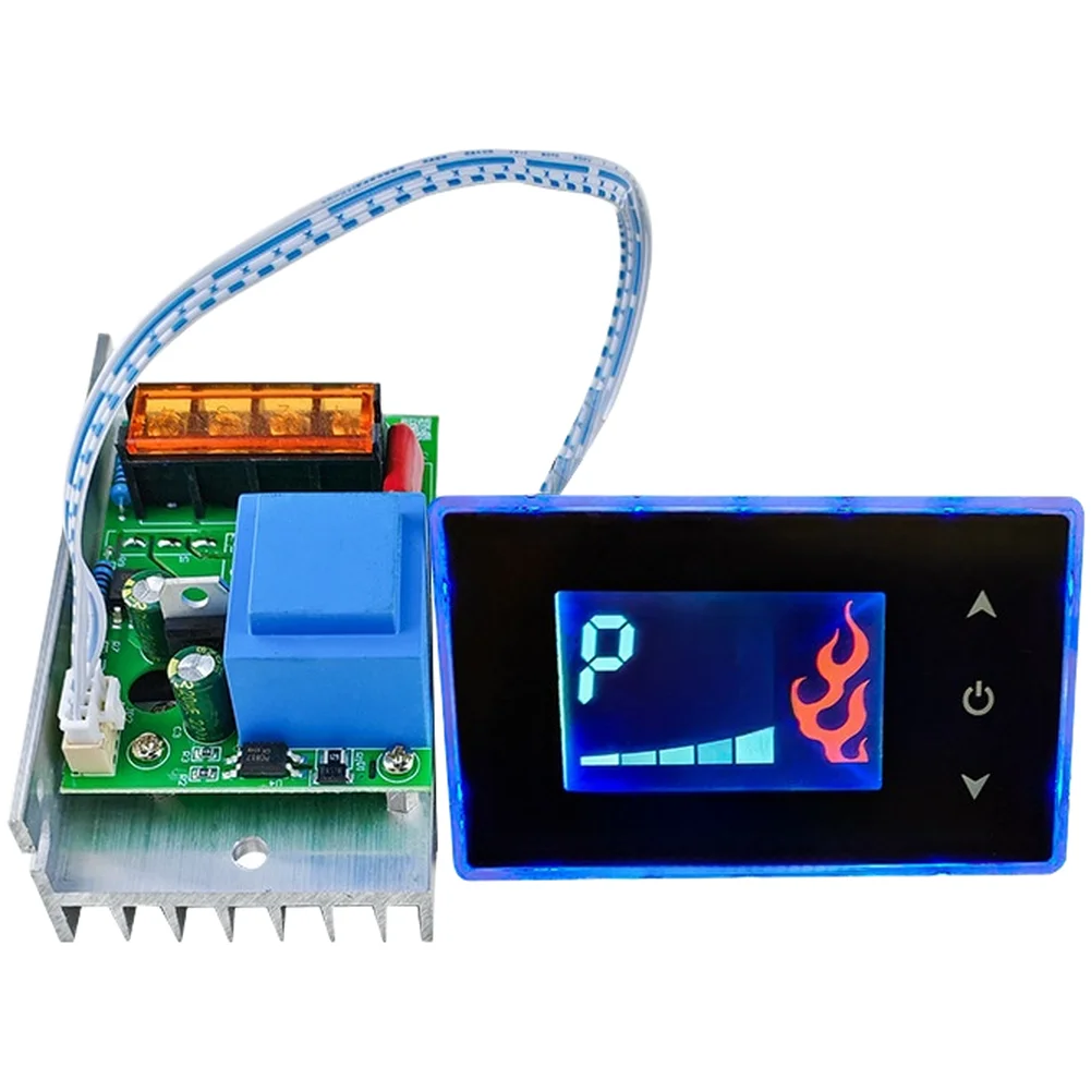 Electric Grill Temperature Controller LCD Touch Screen Adjustable Voltage Regulator For BBQ Skewer Heating Element 220V 3000W-75