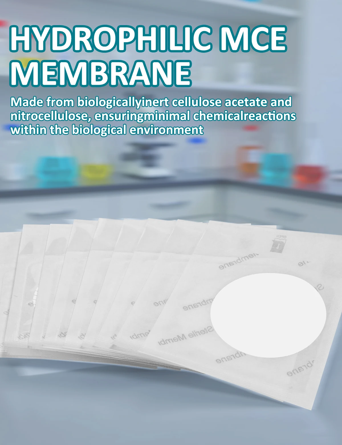 

Gridded or Plain White Sterile MCE 47mm Membrane Filter 0.22/0.45um, Individually Wrapped Microbial Counting 100pcs/Box