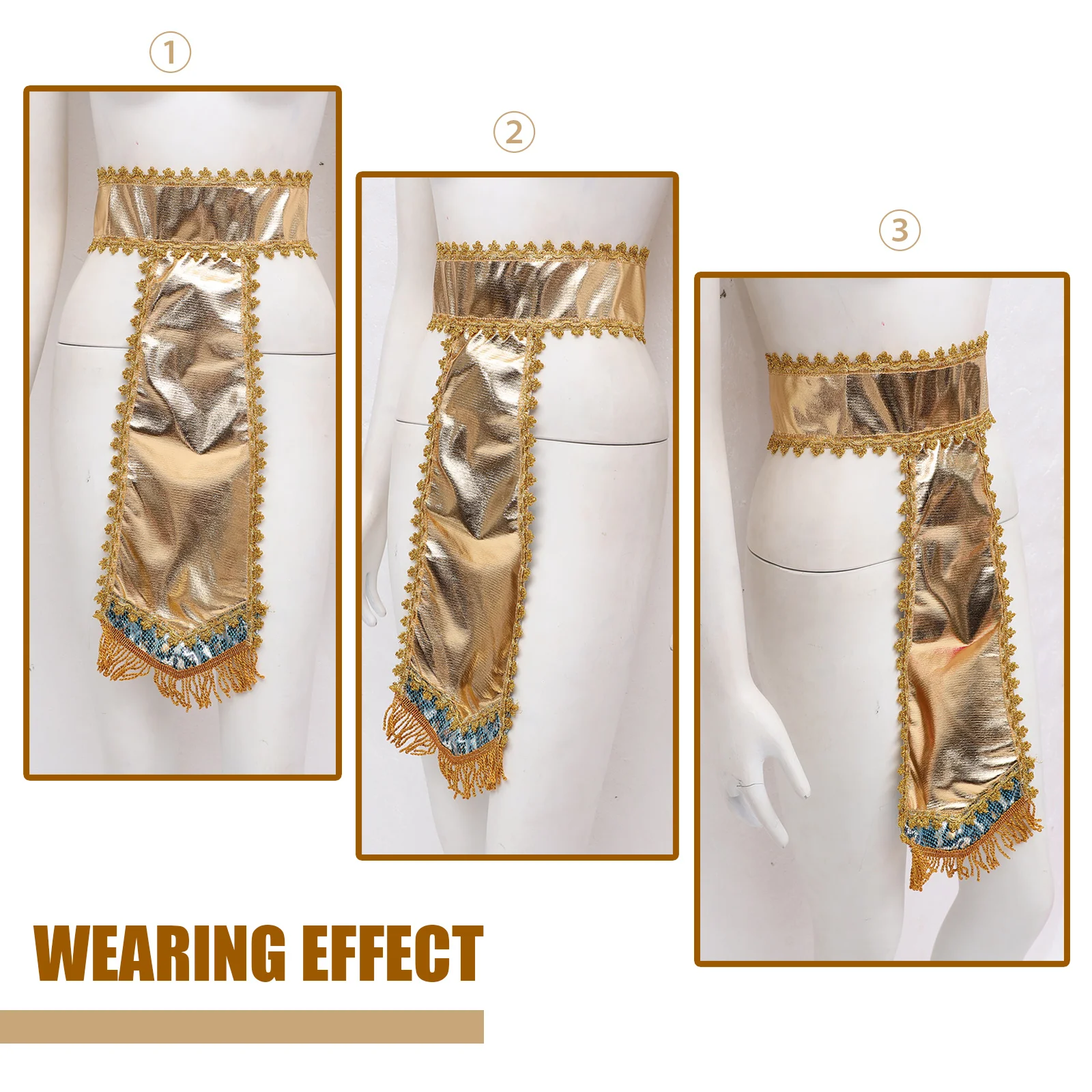 

1pc Egyptian Pharaoh Belt Adjustable Cosplay Accessory Halloween Party Supplies Durable Cloth Egyptian Wasit Belt for Men