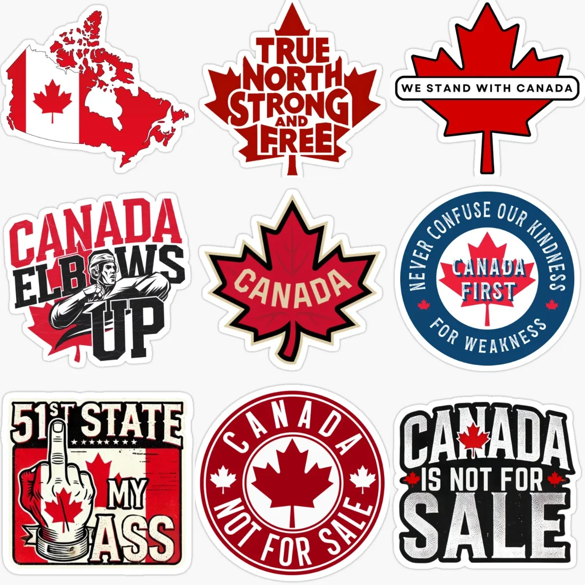 CA Canada Flag Map Maple Leaves Creative PVC Sticker for Decorate Car Bicycle Helmet Window Fridge Table Wall Decal Accessorie