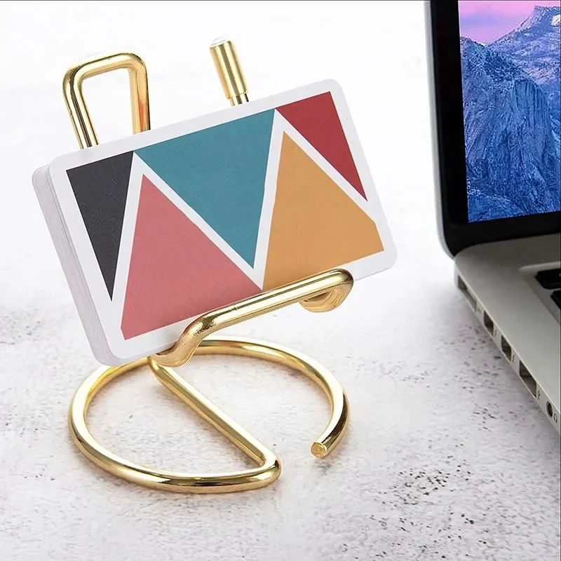 Metal Card Holder Business Card Display Holder Office Desktop Decorative Mobile Phone Stand Easy Desktop Reading Display Stand