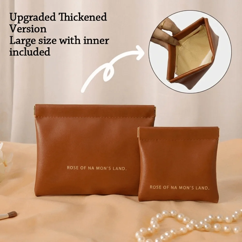 Fashion With Inner Bag Lipstick Makeup Bag Simple Portable Cosmetic Organizer Pouch Mini PU Jewelry Handbag for Women Girls