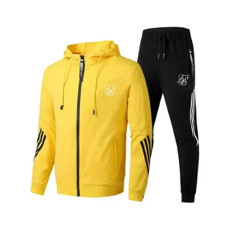 2024 new sik silk Mens Clothing Pullovers Sweater Men Tracksuits Hoodie Two Pieces + Pants Sports Shirts Fall Winter Track suit