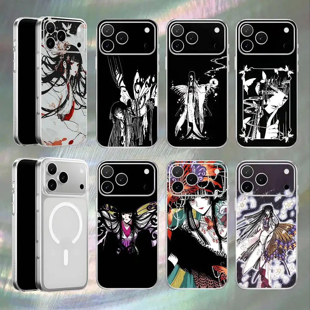 Y-Yuko I-Ichihara Shockproof Transparent White Phone Case For iPhone 17,16,15,14,13,12,11,Pro,Max Magnetic Wireless Charging