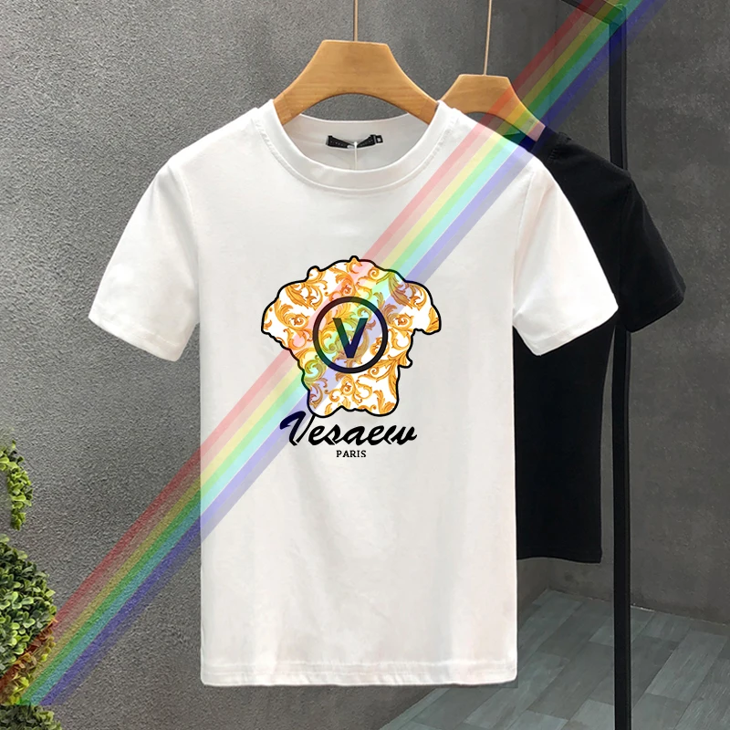 جودة عالية علامة تجارية فاخرة تصميم قطن باريس طباعة تيشيرتات الصيف haragua الرجال/النساء قصيرة الأكمام تي شيرت حجم آسيا