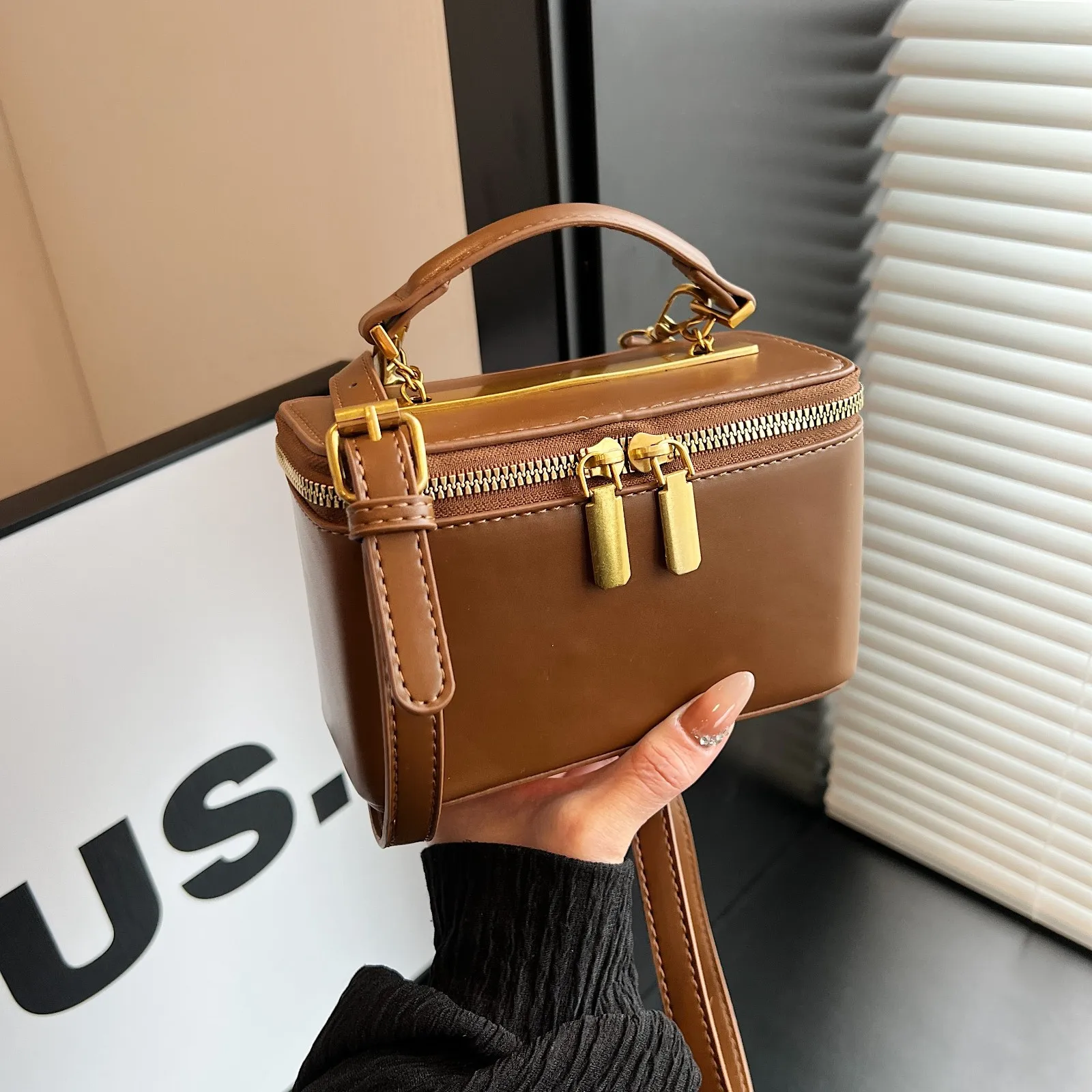 LEFTSIDE Mini Cute PU Leather Box Shoulder Purses and Handbags Luxury Designer Women 2024 Korean Fashion Trend Crossbody Bag