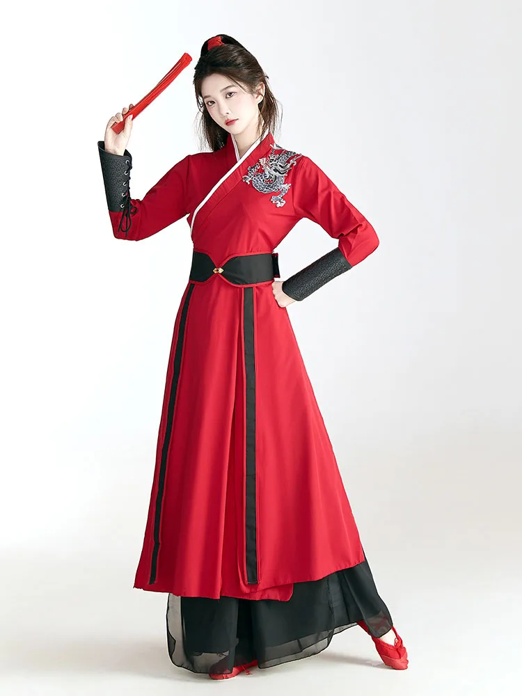 Klassisches Tanz-Performance-Kostüm für Damen, Kampfsport-Übungsanzug, Tai Chi, Schwert, Performance-Kleidung, Trommelfächertanz