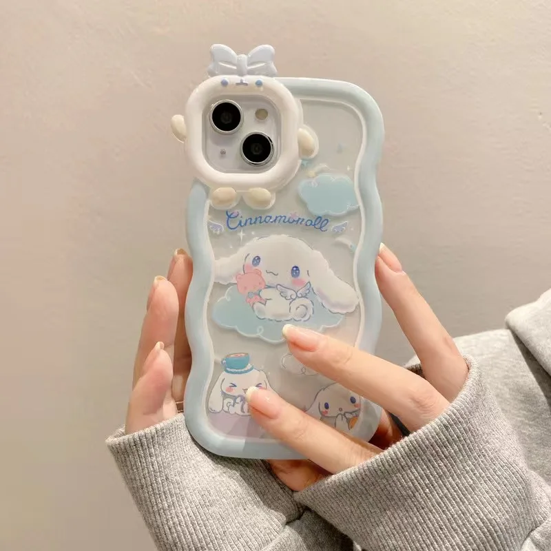 Cartoon Cinnamorolls Hot Cute Phone Case for Xiaomi Mi 11 Lite 12T Poco X3 X4 GT NFC X5 Pro 5G 3D Bow-knot Little Monster Lens