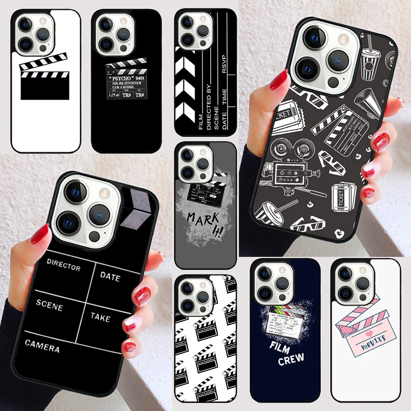 Film Movie Clapperboard Clapper Board cover For iPhone 15 16 13 12 11 14 Pro Max Mini Max SE 2020 7 8 15 16 Plus Phone Case