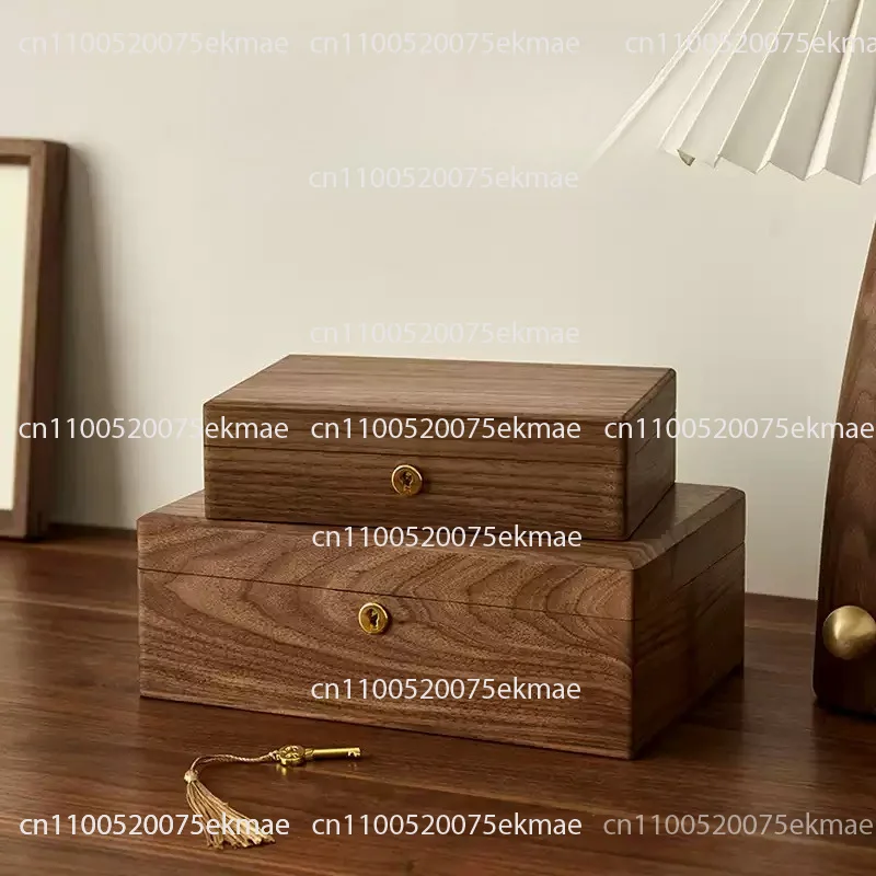 Walnut Vintage Storage Box, Jewellery Box, Lockable Box