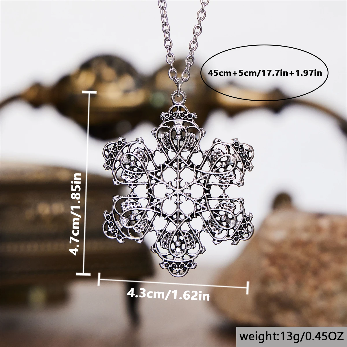 Silver Color Simple Snow Necklace Flower For Women Vintage Crown Pendants Ladies Jewelry Necklace Gift To Girlfriend