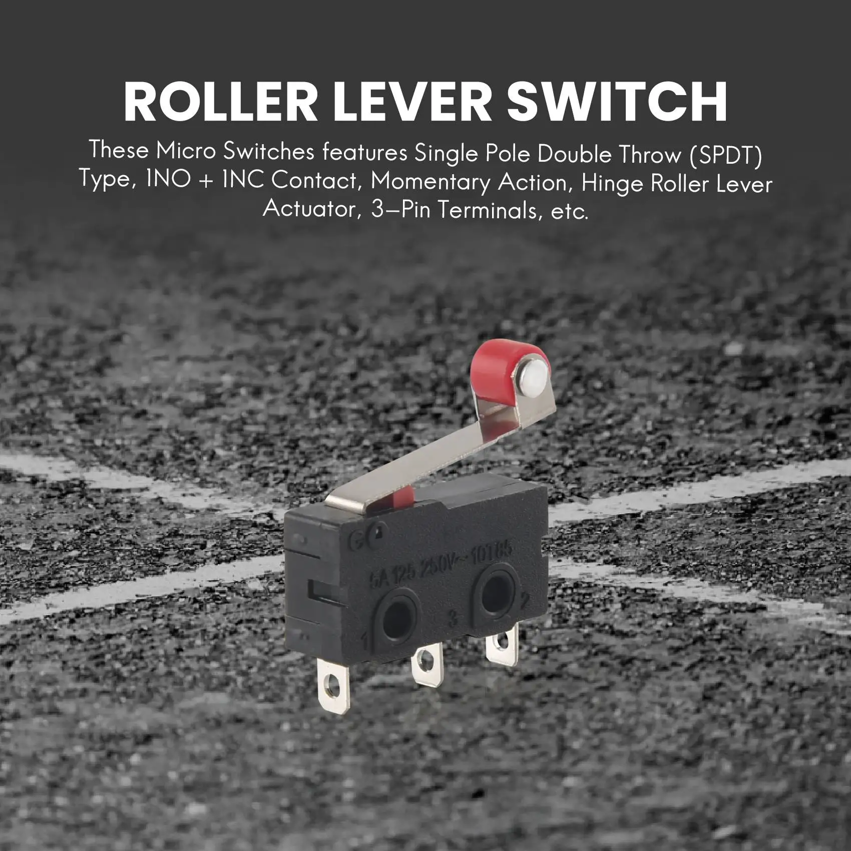L77A 10 Pcs Mini Micro Limit Switch Roller Lever Arm SPDT Snap Action LOT