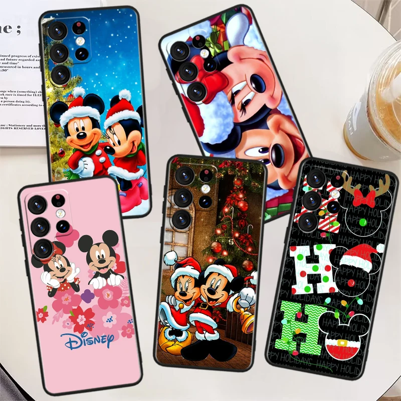 

Christmas Disney Mouse Phone Case For Samsung Galaxy S23 S22 S21 Ultra S20 FE S10 S10e S9 S8 Plus Lite Black Soft Cover