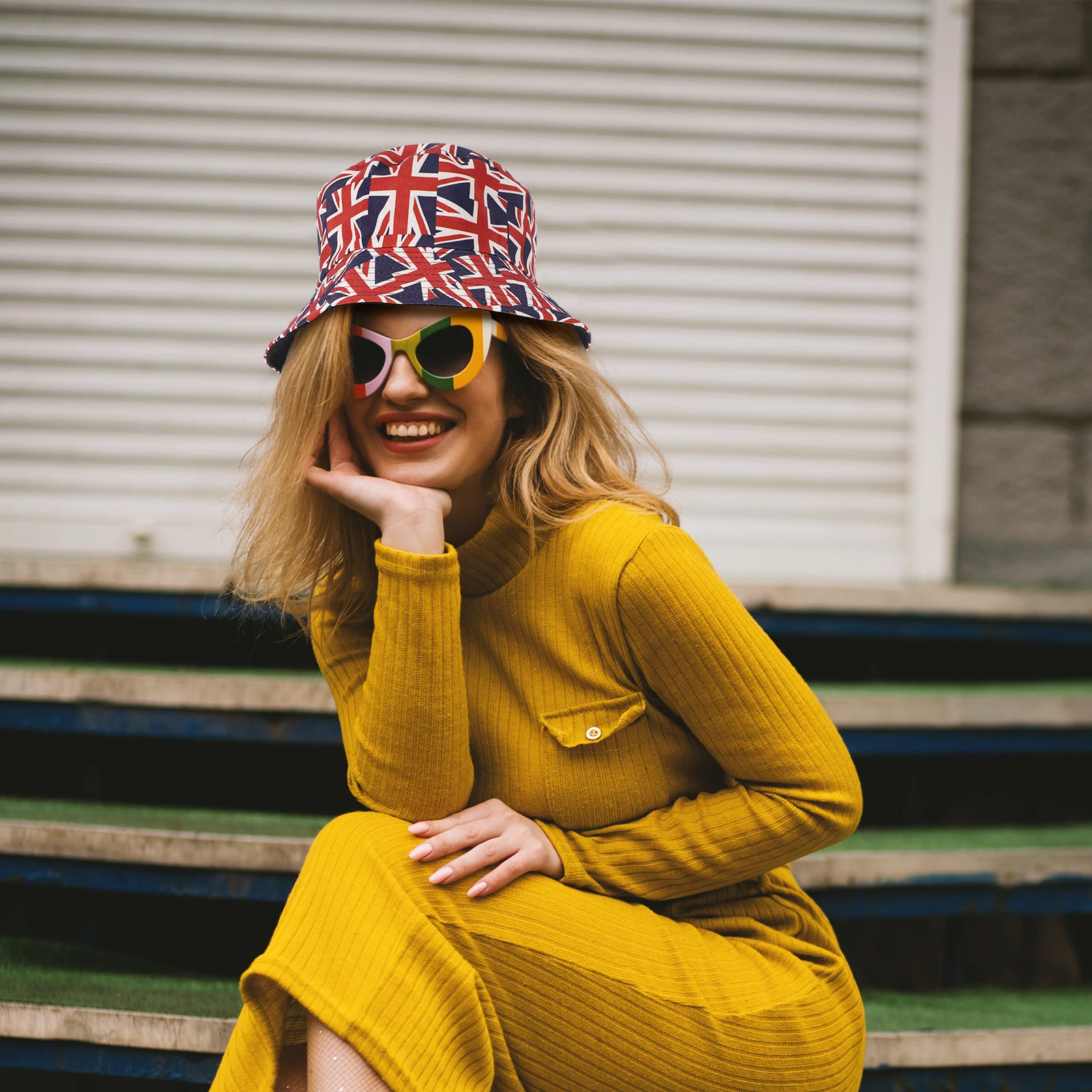 

British Bucket Hat Cotton Material Summer Sunhat Festival Garden Party Union Jack Fisherman Hats Union Jack Hats