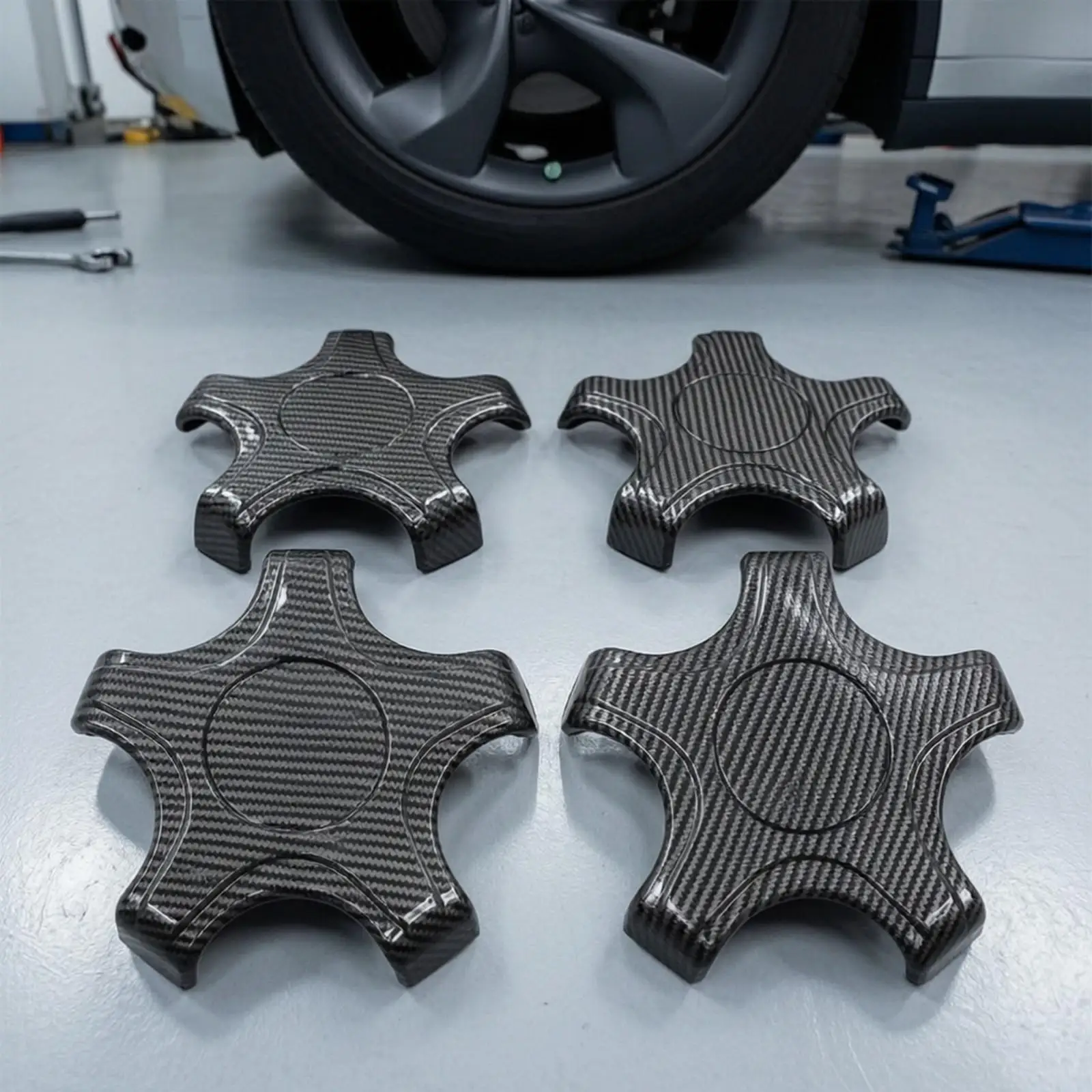 4 Pieces Wheel Hub Hub Cap Cover with Brand Sticker Easy to Install Wheel Hub