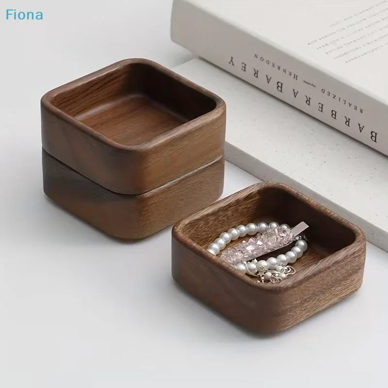 ☭Acacia Wood Square Bowls Set, Small Wooden Serving Trays for Snacks, Nuts, Sushi, Condiments, and Home Decor