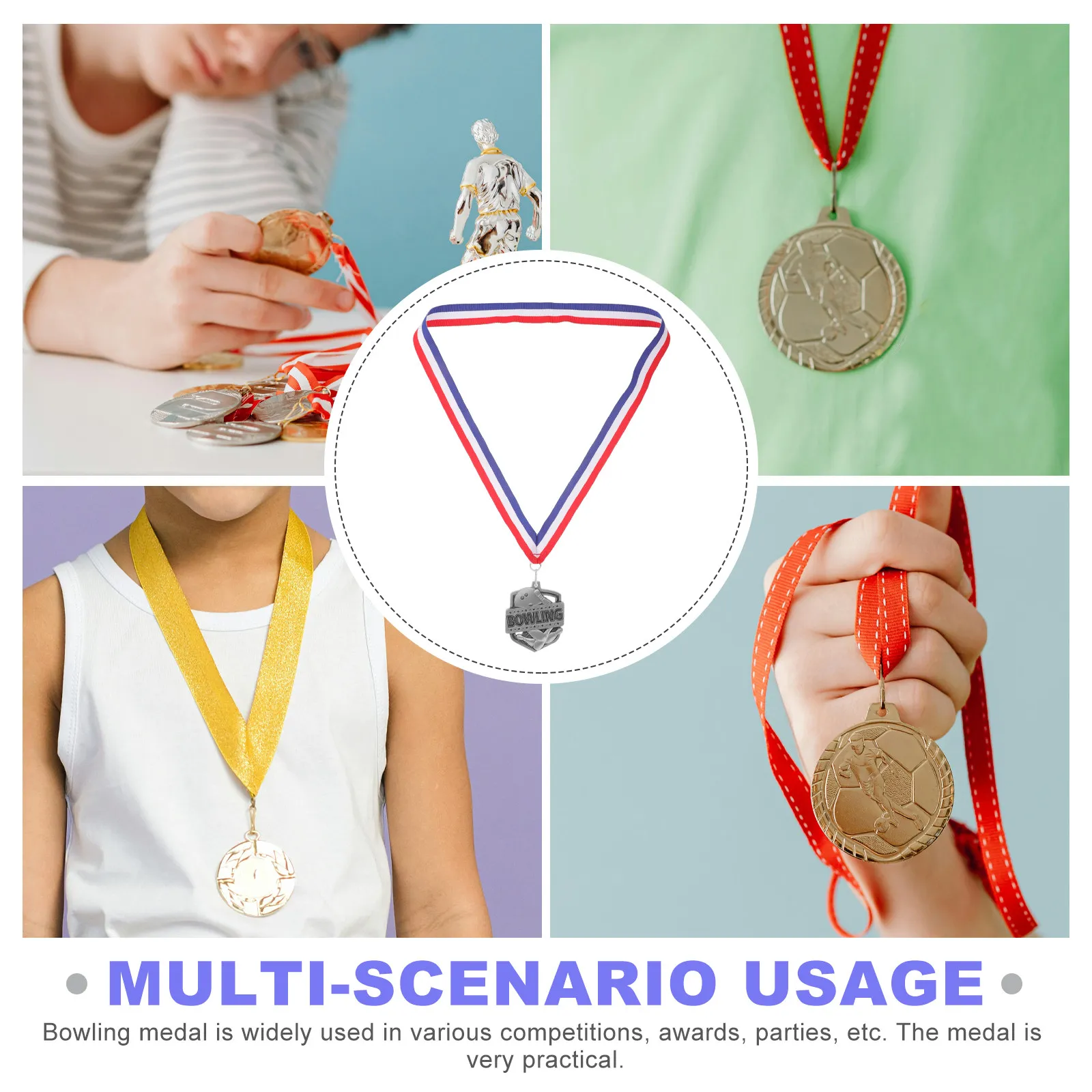 Delicate Zinc Alloy Bowling Medal for Awards Parties Competitions Games Recognition Reward Decorative Sports Medal Creative