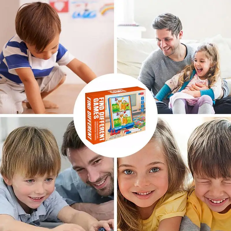 Family Card Game Difference Picture Game Educational Interactive Funny Kids Toys For Girl School Preschoolers Home Playtime Boy