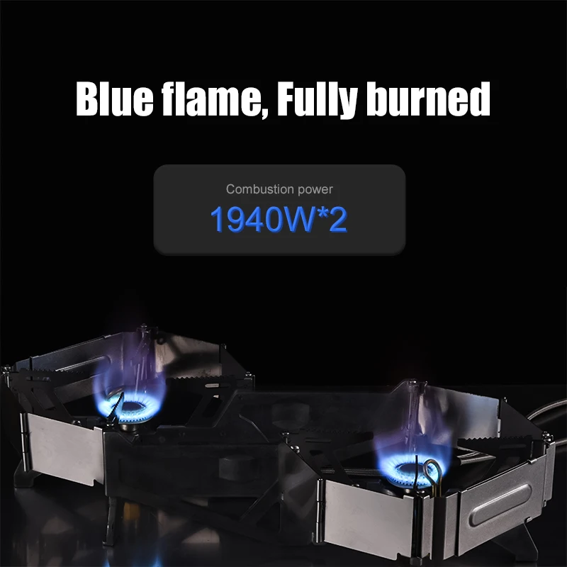 

BRS-32 Portable Camping Stove Expandable Double Cooktop Outdoor 2026Folding Gas Burner High Power Ground Stove Camping Furnace