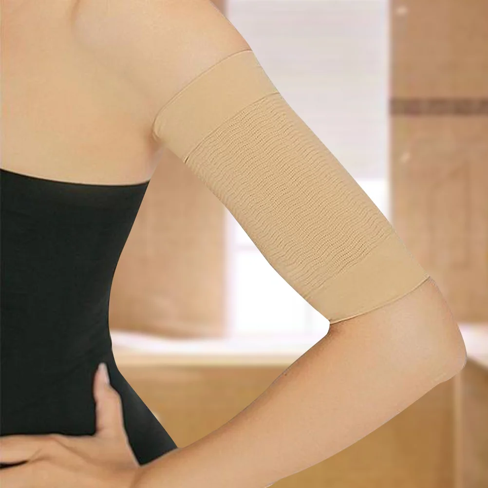 1 par queimar gordura braço shaper cáqui sem costura emagrecimento manga leve suporte elástico para mulher desgaste muscular