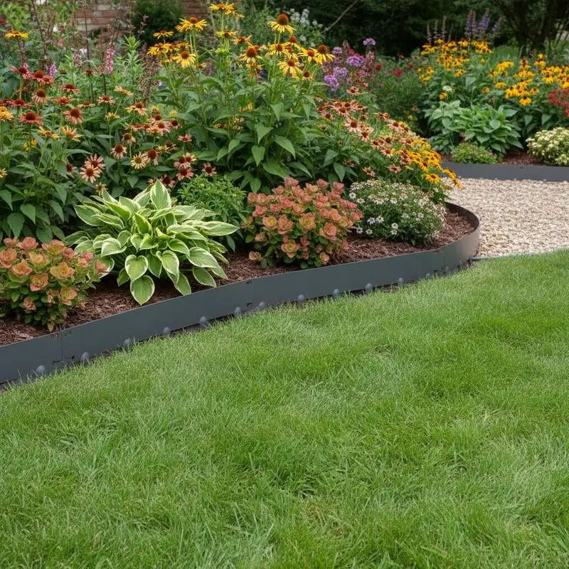 

Metal Garden Border 39x5in For Lawn Flower Bed Pathway Flexible Landscape Divider Heavy Duty Decorative Edging 5 Packs Dark Gray