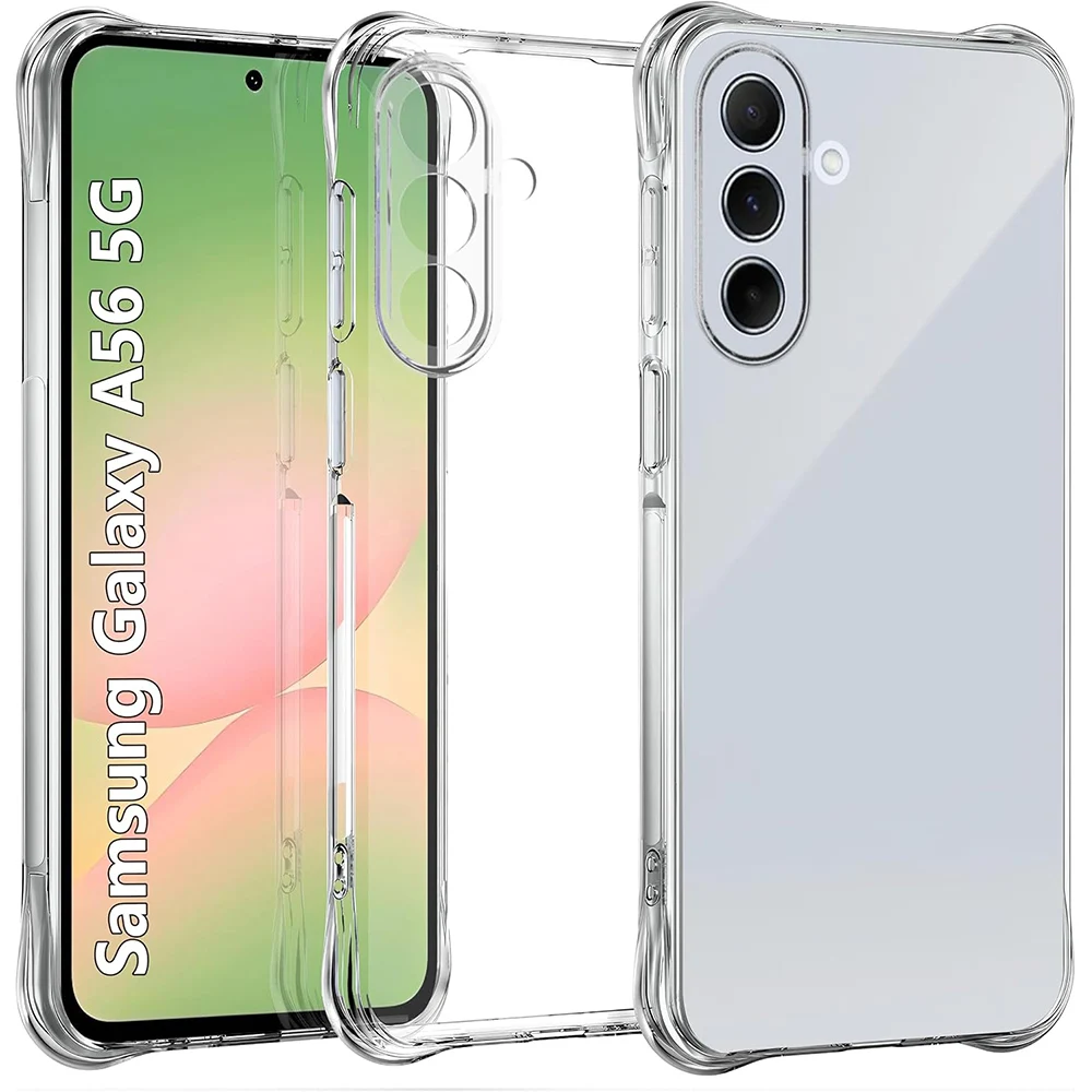 Vier Ecken Transparente Hülle für Samsung Galaxy A56 5G A55 A35 A36 A26 A16 A15 S25 Ultra S24 S23 Klare Schutz Telefon Abdeckung
