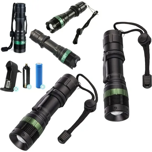 

Yopigo GA-037 Ultra Powerful 3-Mode Metal Rechargeable Flashlight Cree T6 800 Meters + Rechargeable Battery