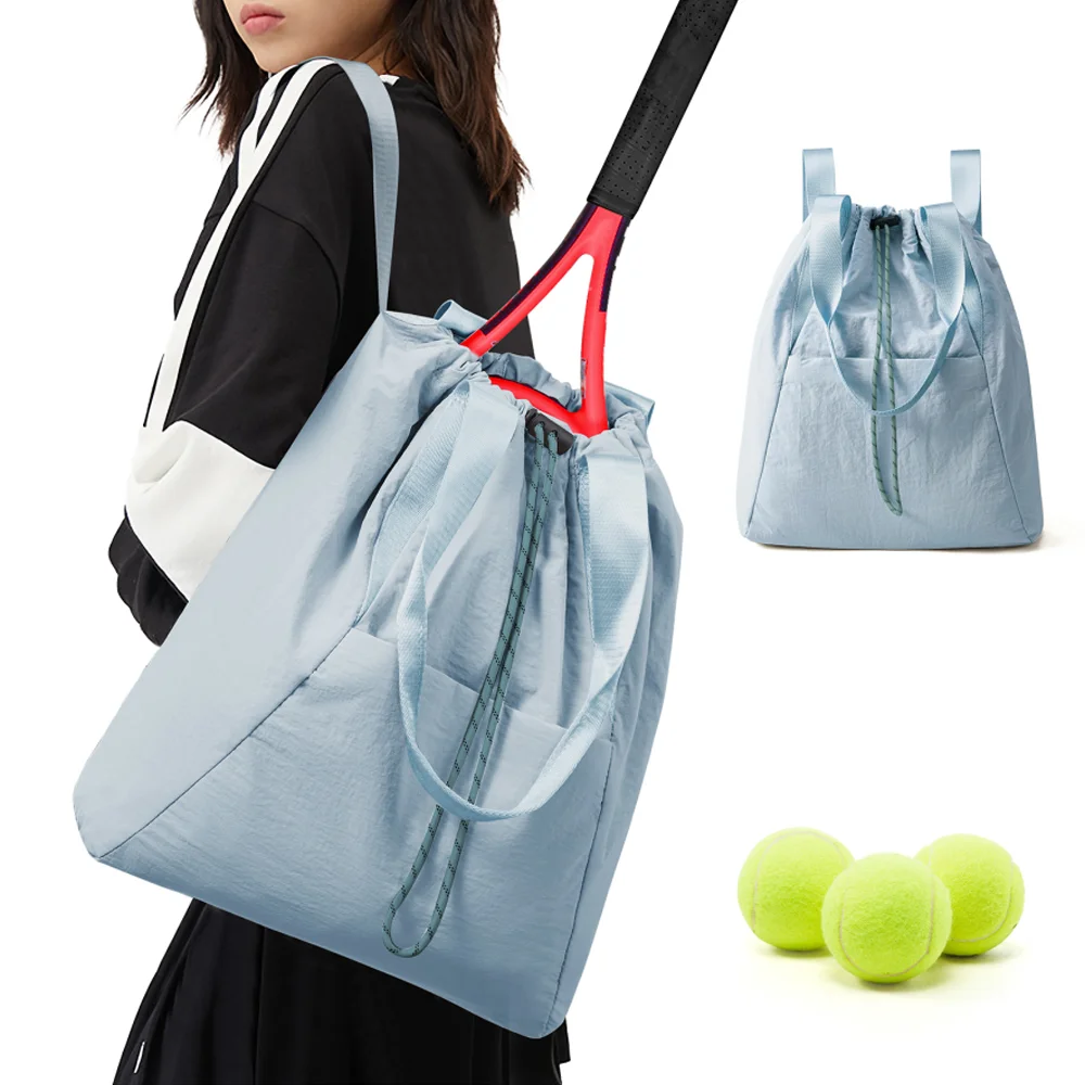 Women Tote Bag Travel Lightweight Sports Bag Tennis Racket Bags for Women, Tennis Racket Backpack，Fashion Rope Shrinkage Bag