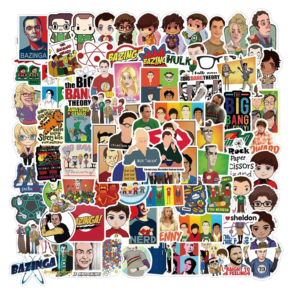 50/100 Uds. Pegatinas de la serie de TV The Big Bang Theory, calcomanías para equipaje, coche, portátil, nevera, monopatín, juguetes impermeables para niños
