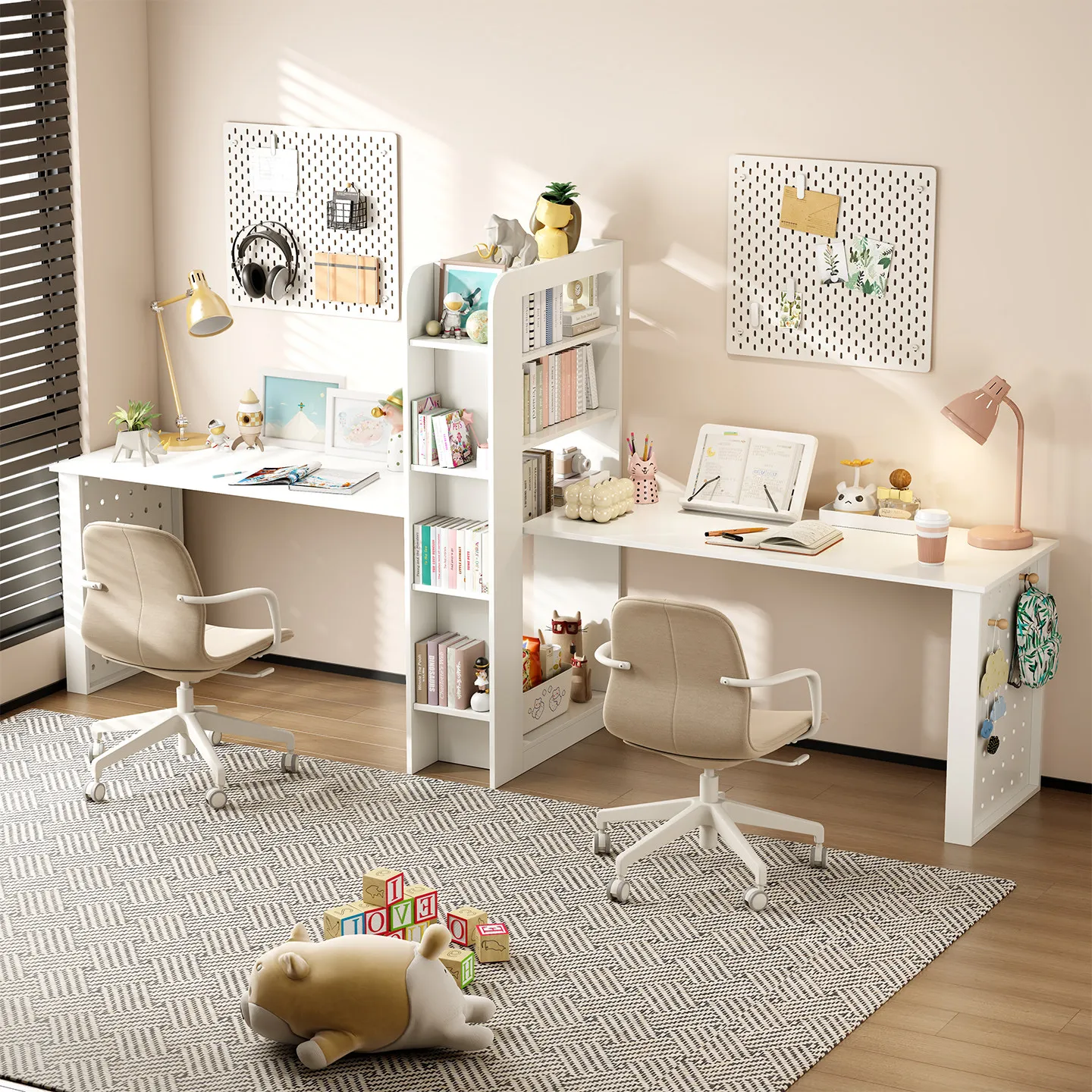 Computer desk writing desk learning home side by side long e-sports rectangular desk