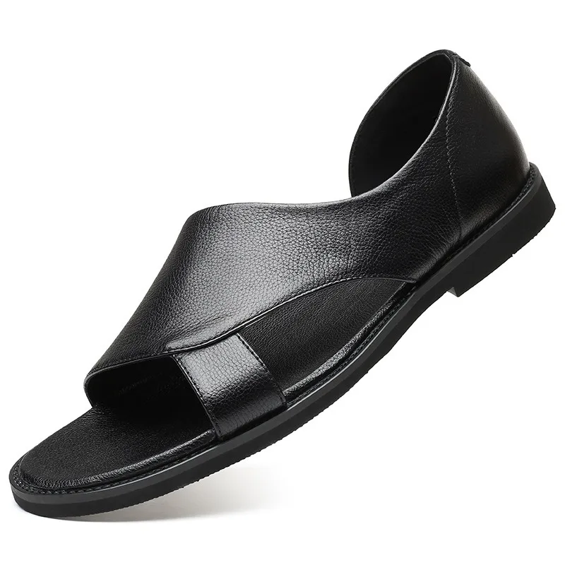 

Men Sandals High Quality Cowhide Leather Sandals Fashion Outdoor Casual Summer Roman Shoes for Men Business Sandalias Big Size48