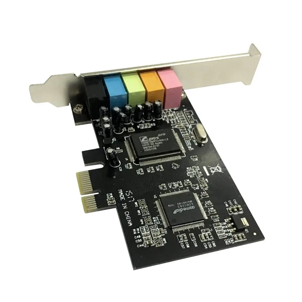 Carte son PCI-E 5.1CH pour ordinateur, chipset PCI Express CMI8738, audio stéréo, 6 canaux, jeux 3D, musique numérique